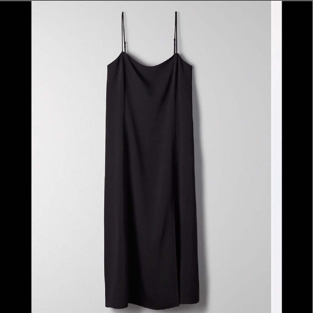 Aritzia Babaton Slit Slip Dress | Black Color